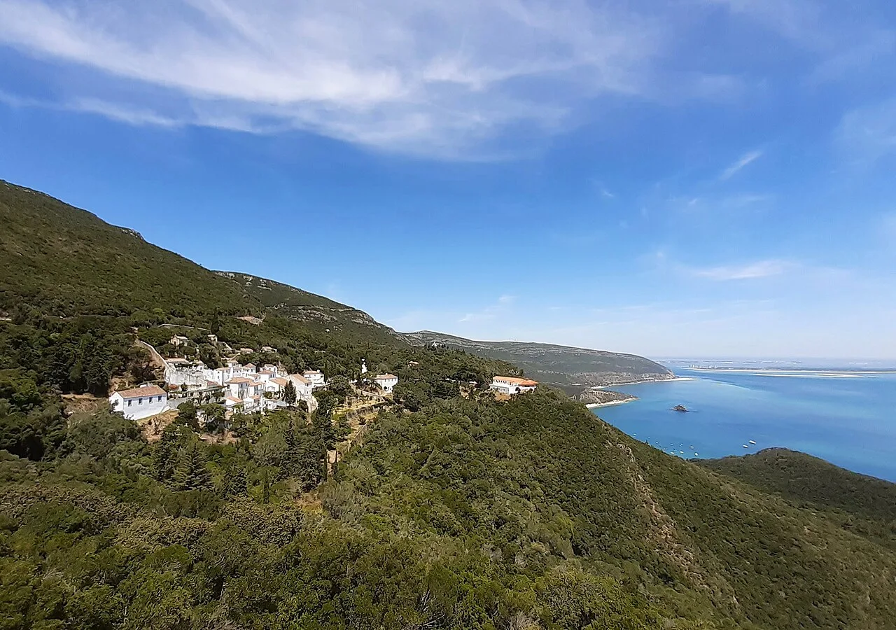 View of the convent and Portinho da Arrabida bay