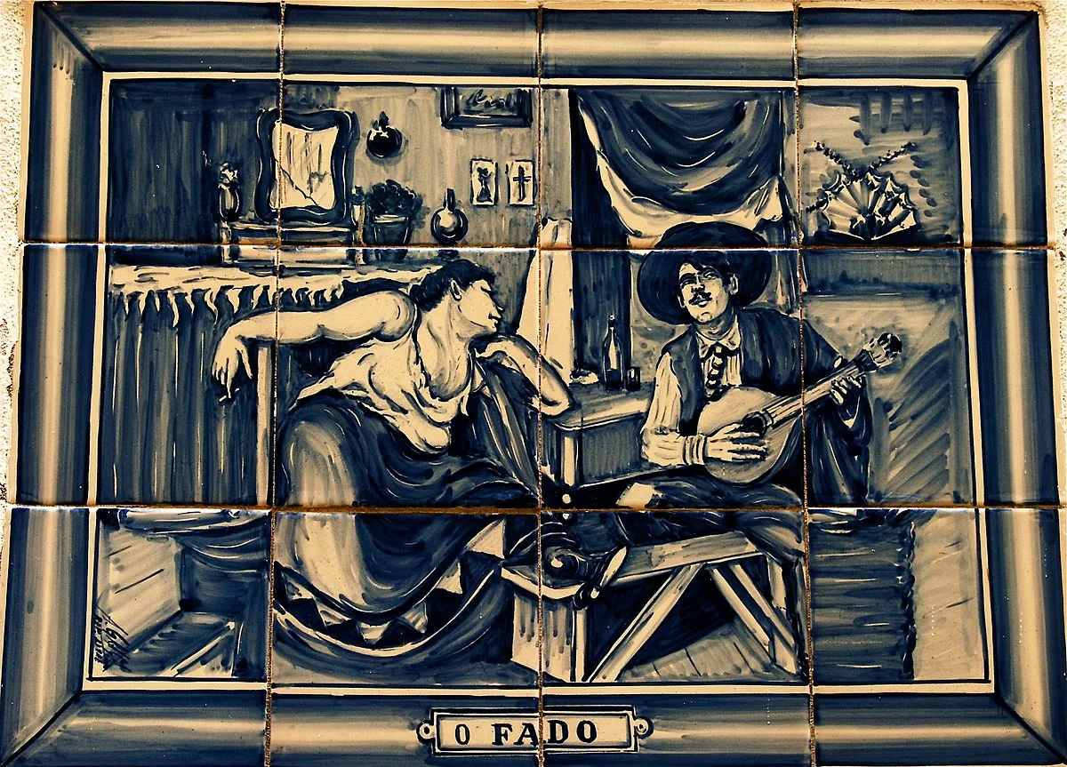 Azulejo ‘O Fado’ — fado scene on tiles